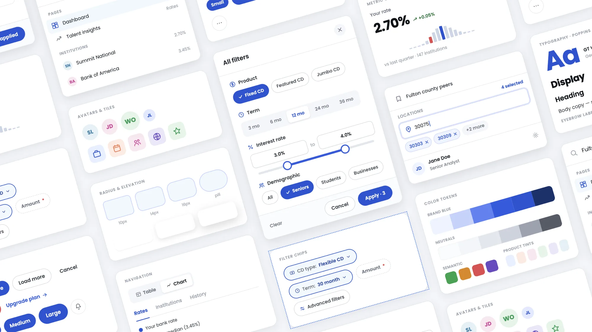 LendSight Design System: the same component carried from Figma variables through Storybook documentation to AI-generated React code.